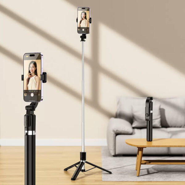 1.7mm (5ft) long selfie tripod with Bluetooth remote