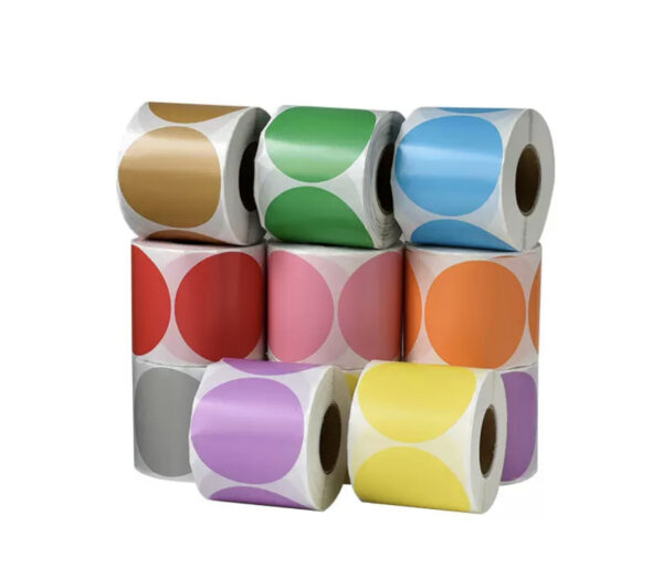 Round Coloured sticky paper 50x50mm (600 stickers)