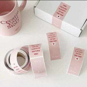 Pink Box stickers  (Pack of 100pcs)