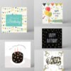 Small (8x8cm) Birthday cards. has a blank space at the back for customized notes (5pcs)