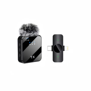 Black Fluffy microphone for iPhone & type c