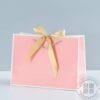 Pink plain paper bag with ribbon