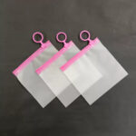 Pink handle frosted zip lock 11x11cm (25pcs)