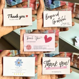 White thank you card . pack of 100pcs (please specify your preferred design in the order note)