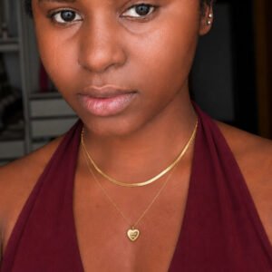 J07 heart 2-layered non tarnish necklace